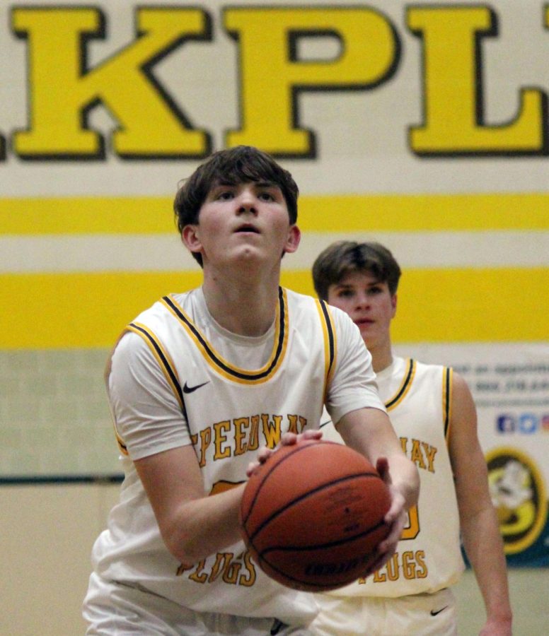 Playing his part. Sophomore Camden Bennett has contributed valuable minutes
for the Sparkplug boys who picked up a win over Cascade on Saturday.