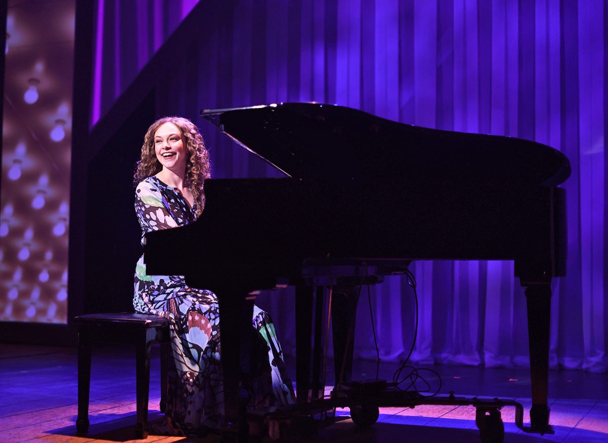 Devon Perry plays Carole King in Beef & Boards Dinner Theatre’s production of Beautiful: The Carole King Musical, now on stage through March 30. Devon, who is making her Beef & Boards debut, is the first in the role to play the piano through the entire show since its inception.