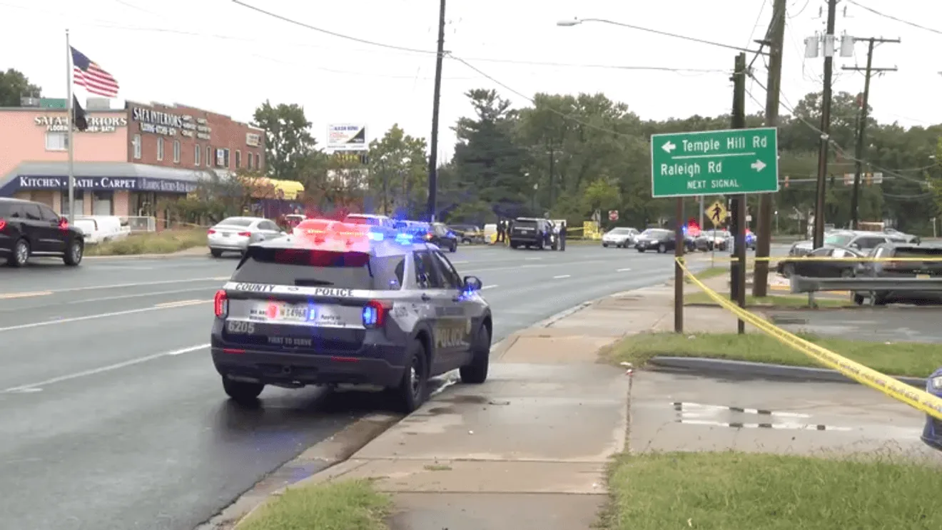 Police investigate a domestic shooting scene in Temple Hills, Maryland