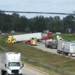 Northbound I-196 closed in Allegan County after a crash involving a semi-truck and an MDOT truck