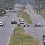 Police and emergency response at a Route 50 crash scene in Loudoun County, Virginia